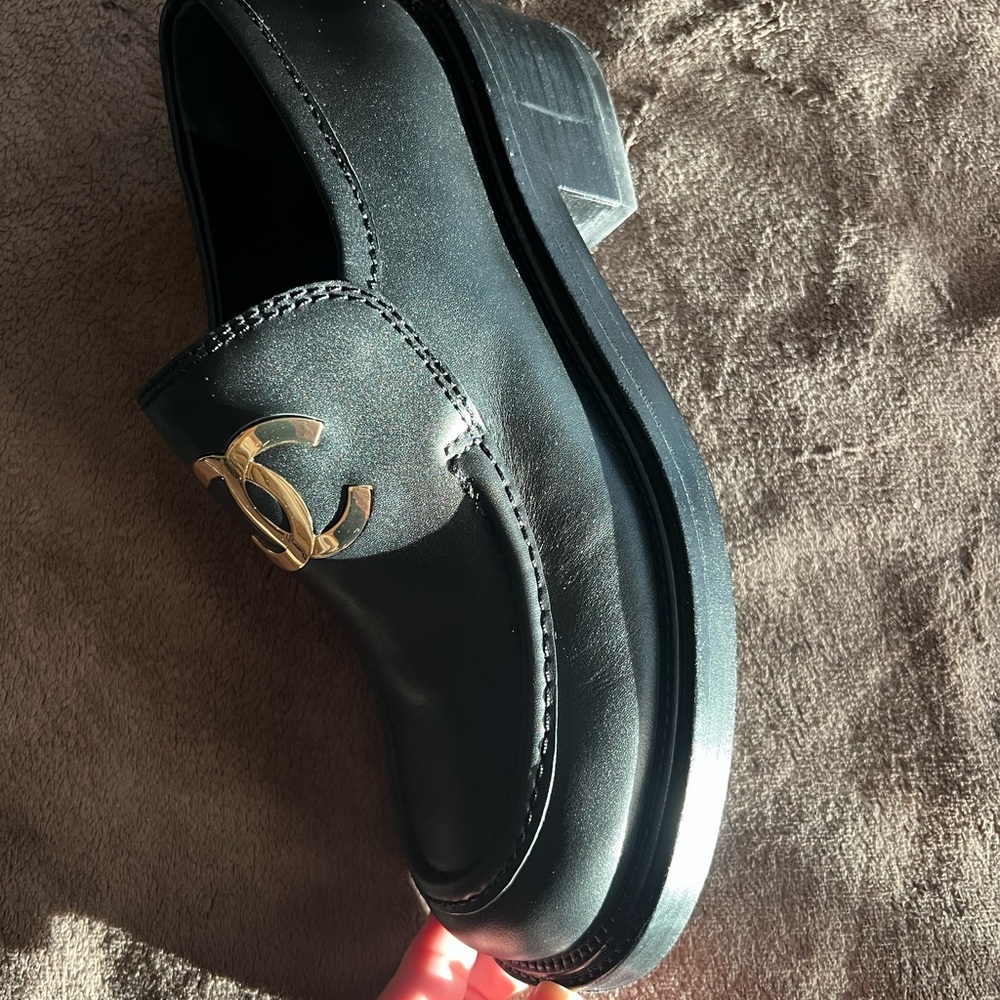 CHANEL LOAFERS BLOCK SHOES CC LOGO - Picture 9 of 16